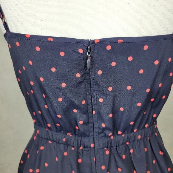 J.Crew Polka Dot Midi Dress. Blue & Red 0 - Picture 10 of 13